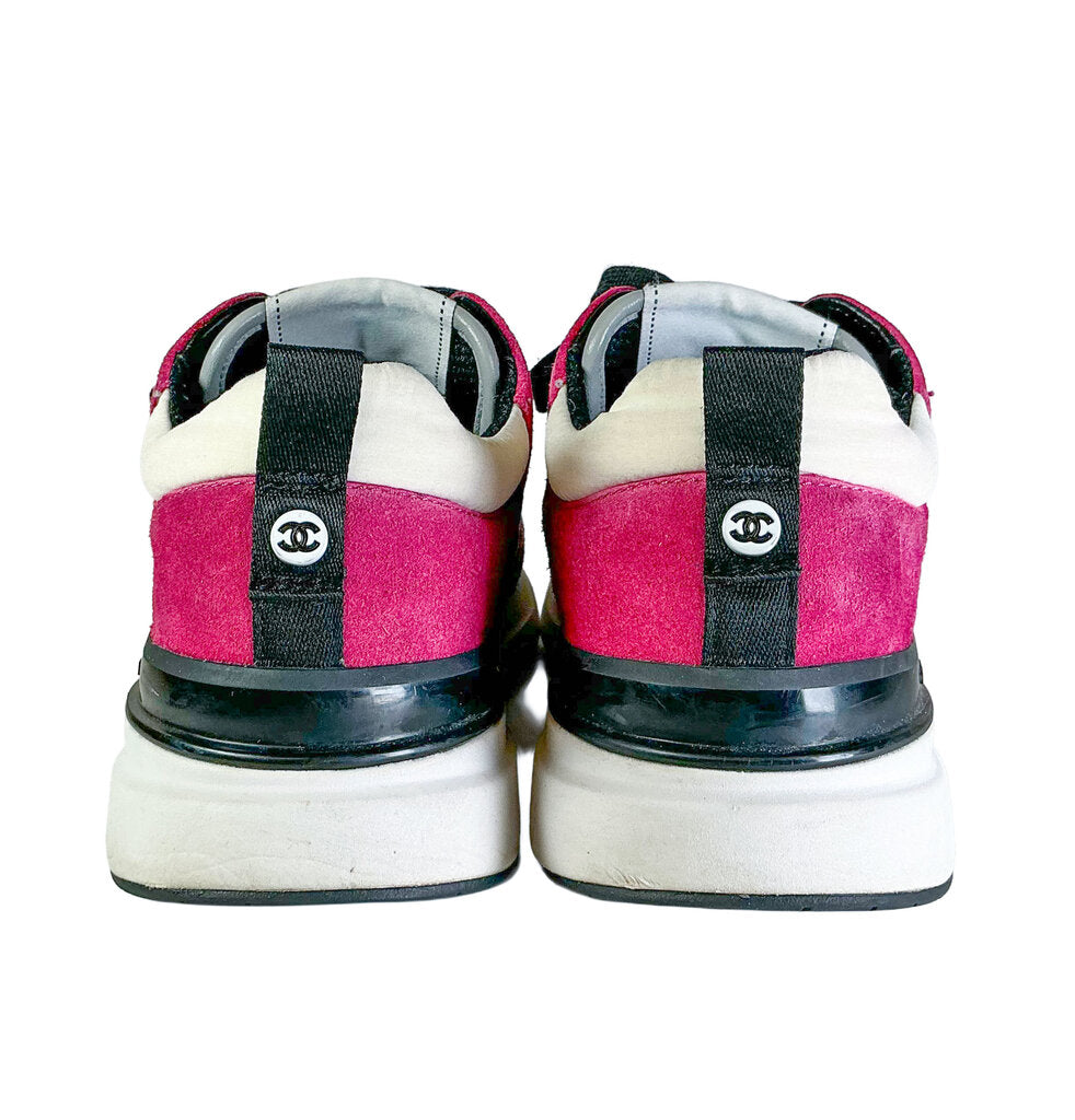 Chanel Mesh Suede Pink CC Sneakers