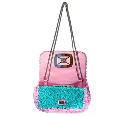 Roger Vivier Pink & Mint Crochet Bag