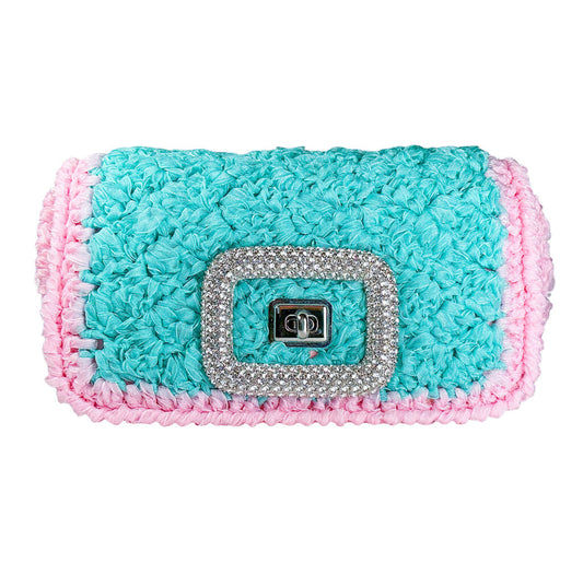 Roger Vivier Pink & Mint Crochet Bag