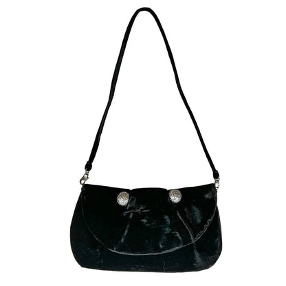 Christian Louboutin Black Velvet Crystal Ball Clutch