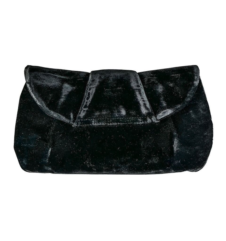 Christian Louboutin Black Velvet Crystal Ball Clutch