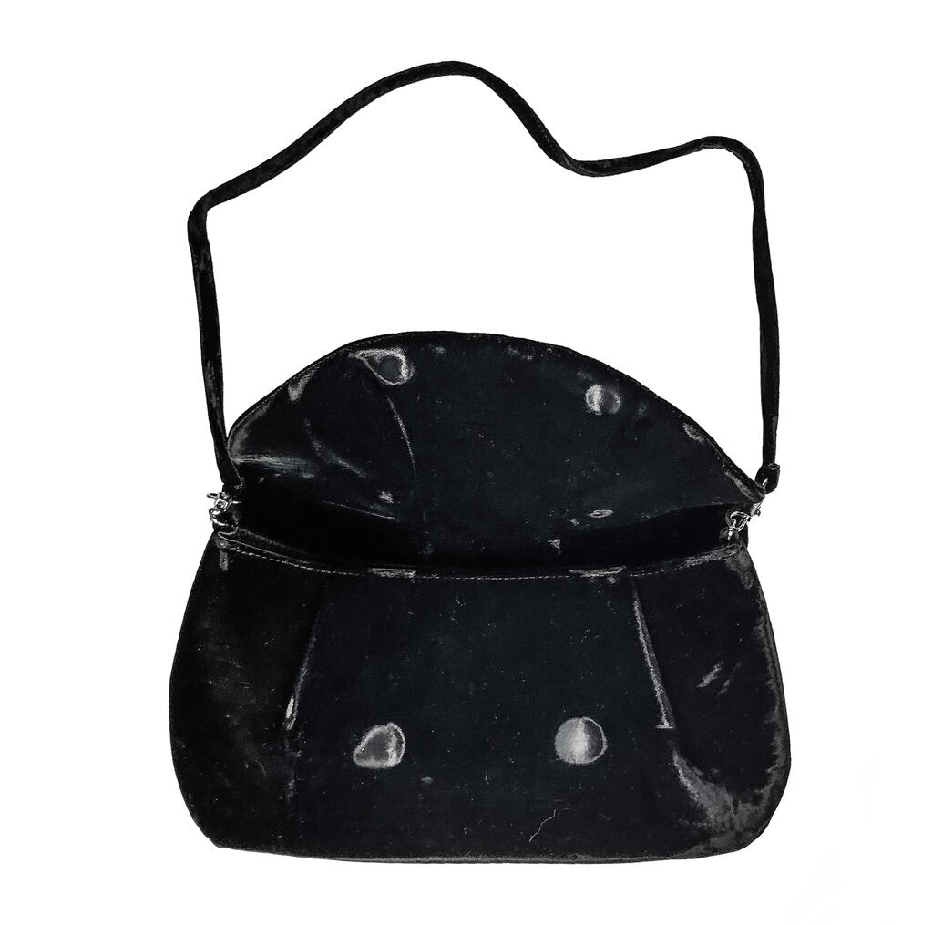 Christian Louboutin Black Velvet Crystal Ball Clutch