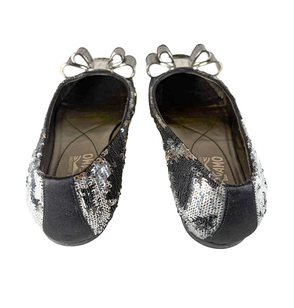 Salvatore Ferragamo Varina Sequin Bow Flats