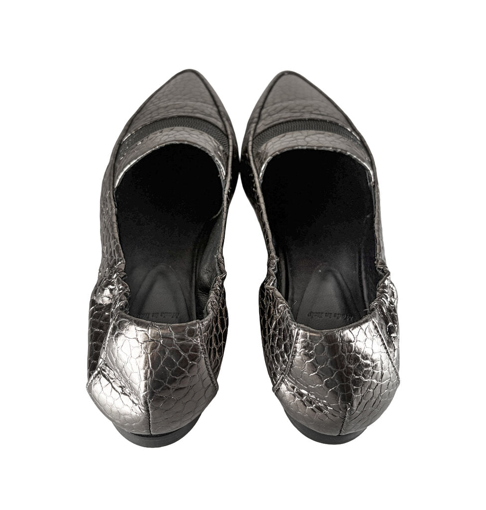 Brunello Cucinelli Metallic Crocodile Embossed Loafers