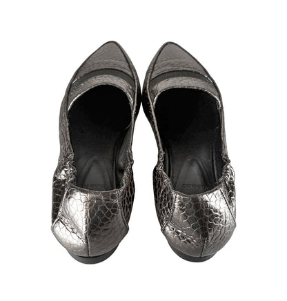 Brunello Cucinelli Metallic Crocodile Embossed Loafers
