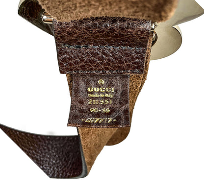 Gucci Heart Buckle Leather Belt
