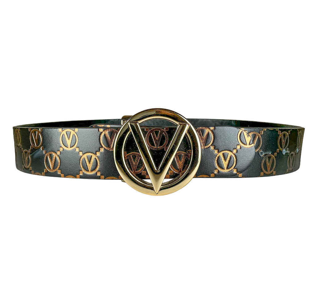 Valentino by Mario Giusy Monogram Leather Belt