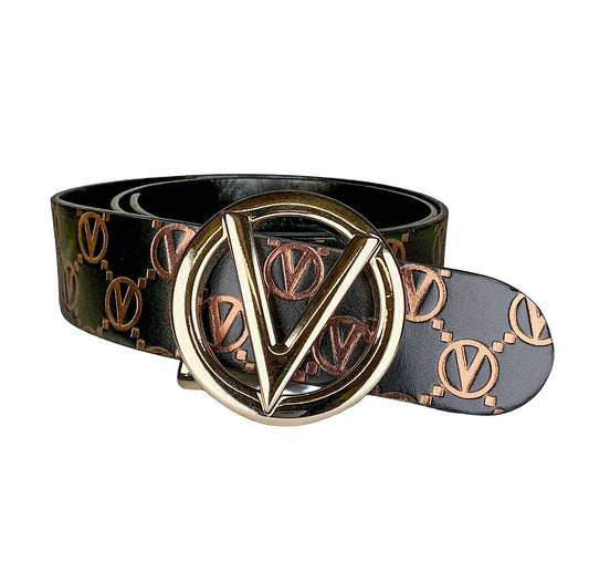 Valentino by Mario Giusy Monogram Leather Belt