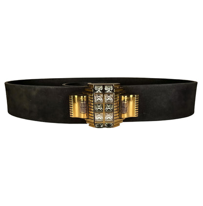 Gucci Crystal Leather Architectural Belt