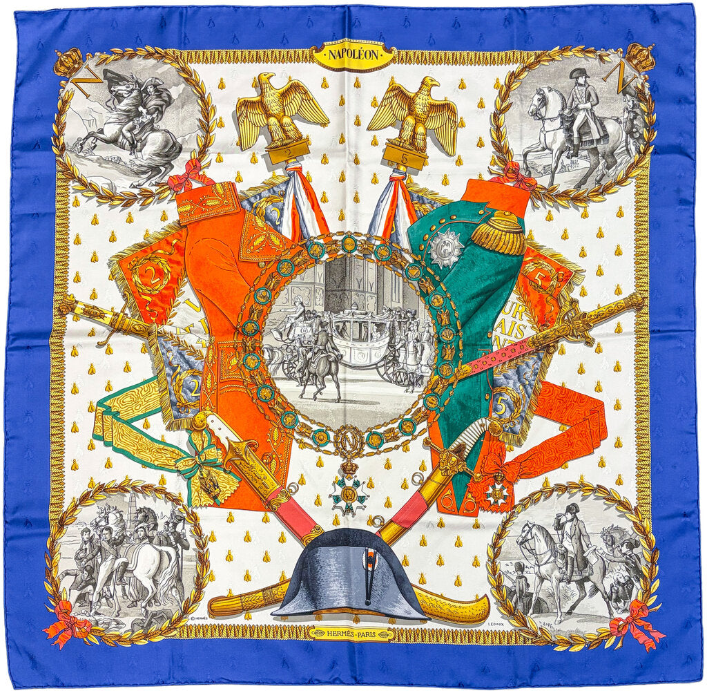 Hermes Napoleon Silk Carre 90 Scarf