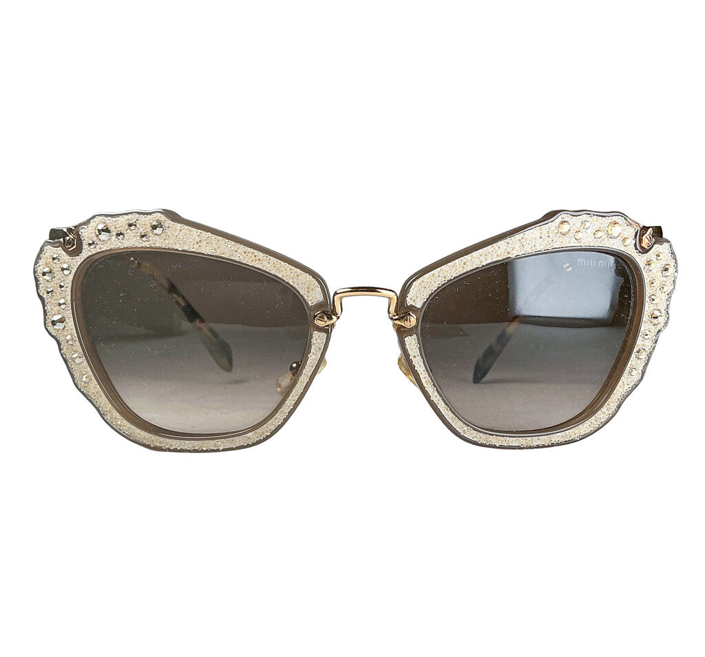 Miu Miu SMU 04Q Crystal Embellished Sunglasses