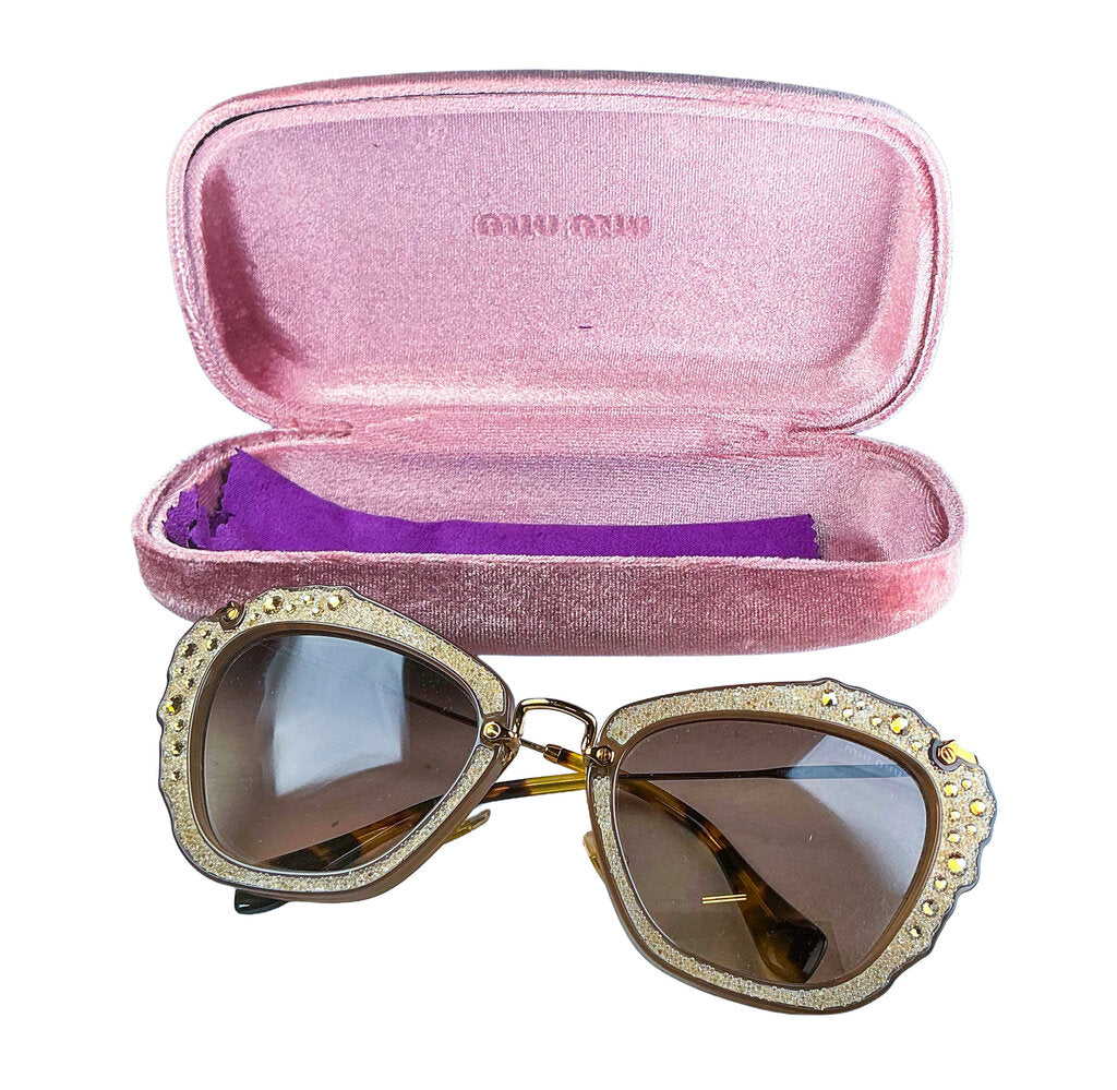 Miu Miu SMU 04Q Crystal Embellished Sunglasses