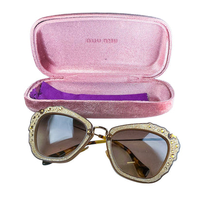 Miu Miu SMU 04Q Crystal Embellished Sunglasses