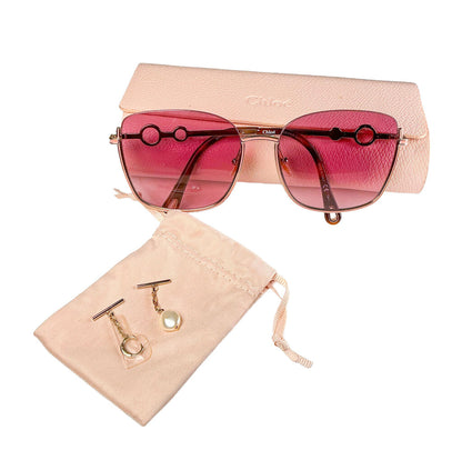 Chloe Purple Square Sunglasses w/ Charms
