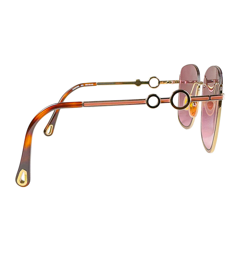 Chloe Purple Square Sunglasses w/ Charms