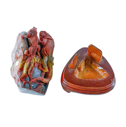 South African Jasper & Agate Iguana Sculpture