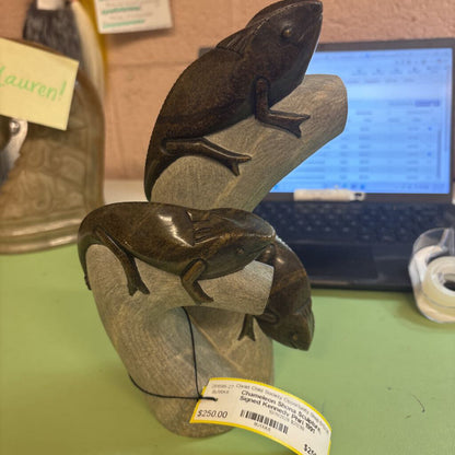 Chameleon Shona Sculpture, Signed Kennedy Phiri 1991