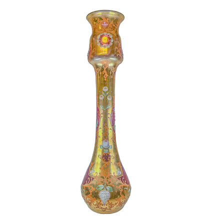 Antique Bohemian Moser-Style Art Glass Floor Vase