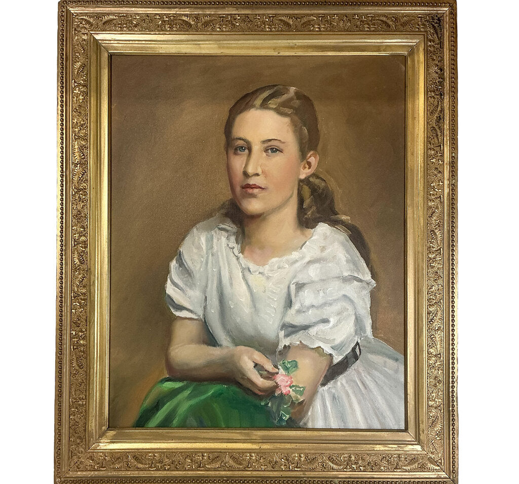 John Ferren. Portrait of A Girl. Oil on Canvas.