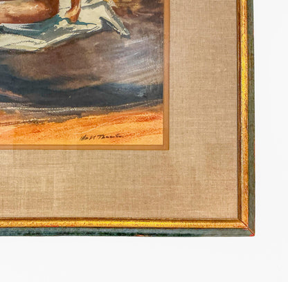 William Thomson. Nude by the Sea. Watercolor on Paper.