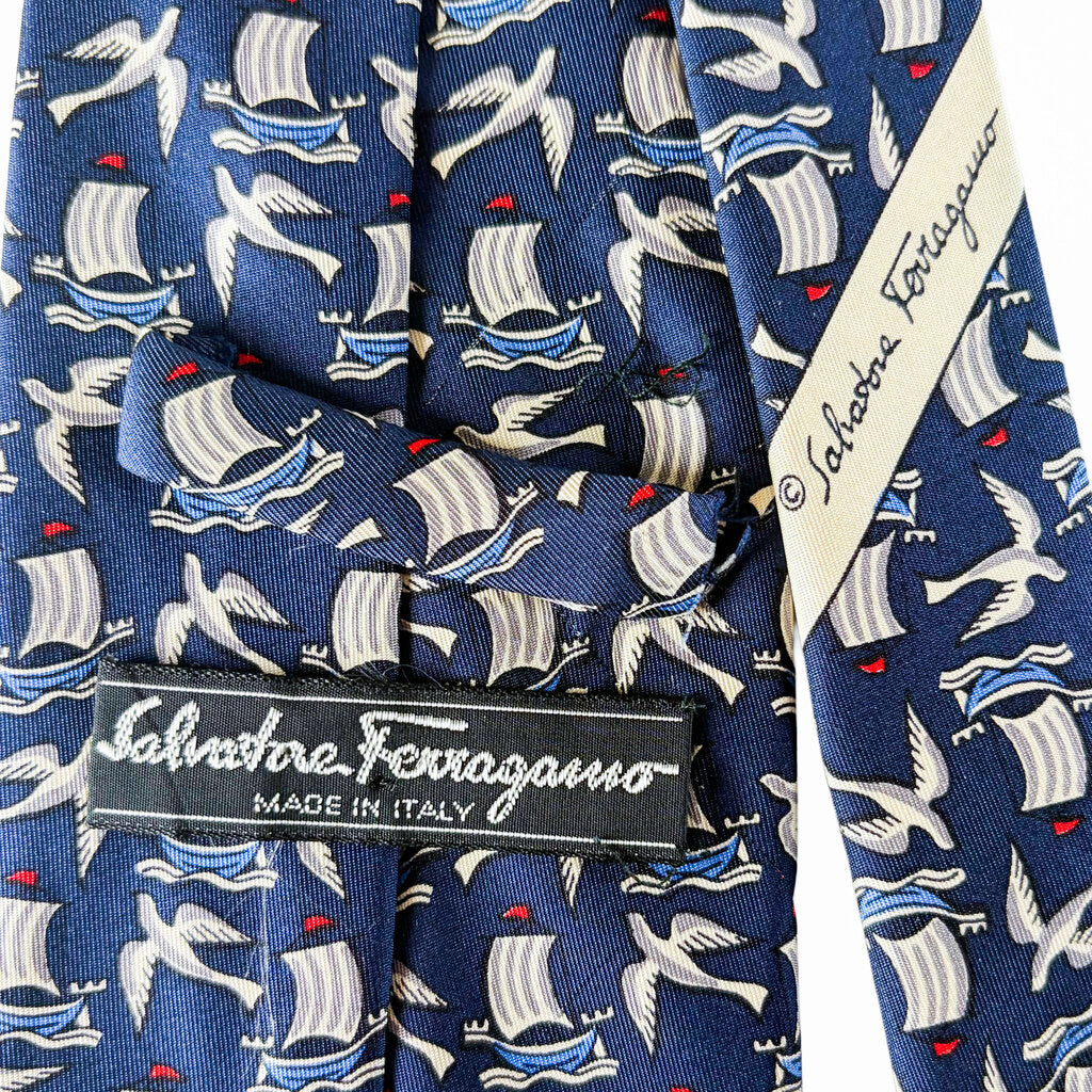 Salvatore Ferragamo Bird & Boat Tie