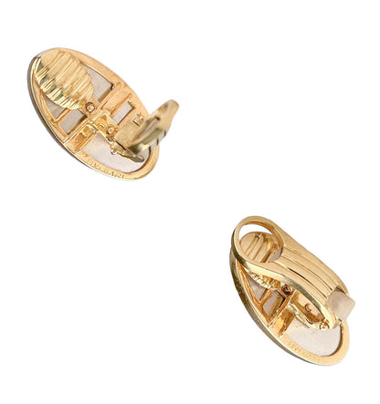 Bvlgari Signed 18K Gold & Diamond Earring
