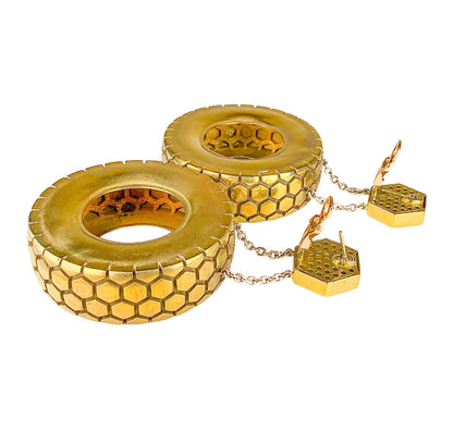 Suzanne Szy Tire Earrings set w Diamonds