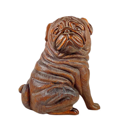 Boxwood Carved Shar Pei Statue