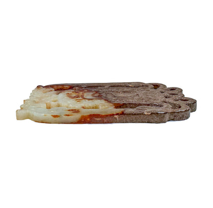 Celadon Jade Carved Bi Disc Double Dragons