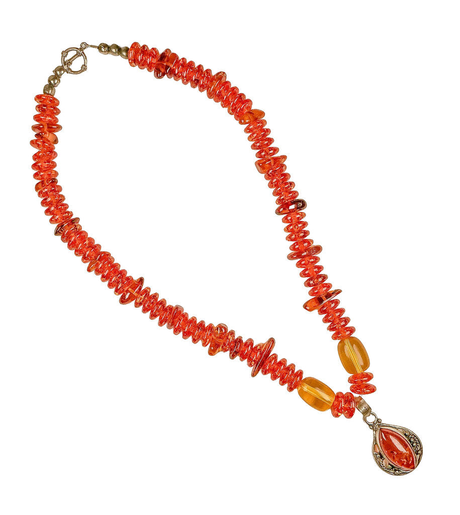Ukrainian Amber & Sterling Necklace