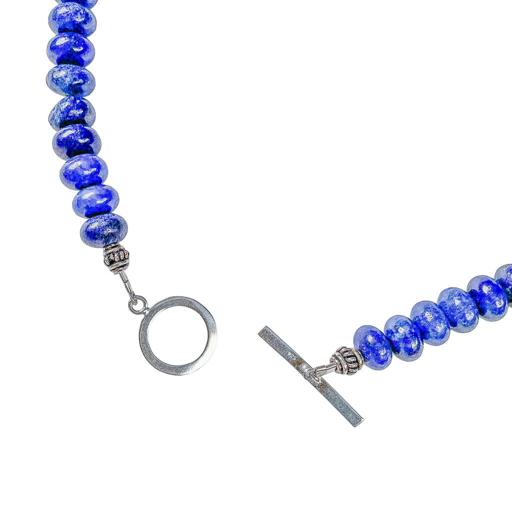Lapis & Sterling Cross Necklace