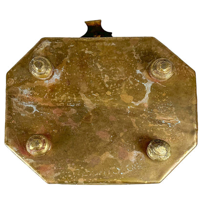 19th c. Handcrafted Pierced Brass Flower Box