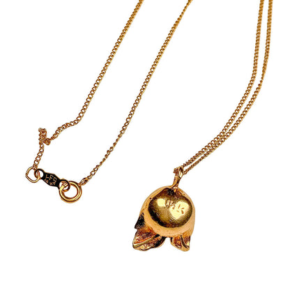 14K YG Tulip & Pearl Necklace