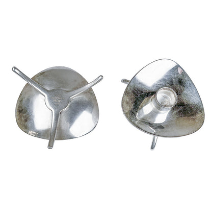 Mid Century Danish Carl Cohn Silver Plate Candleholders