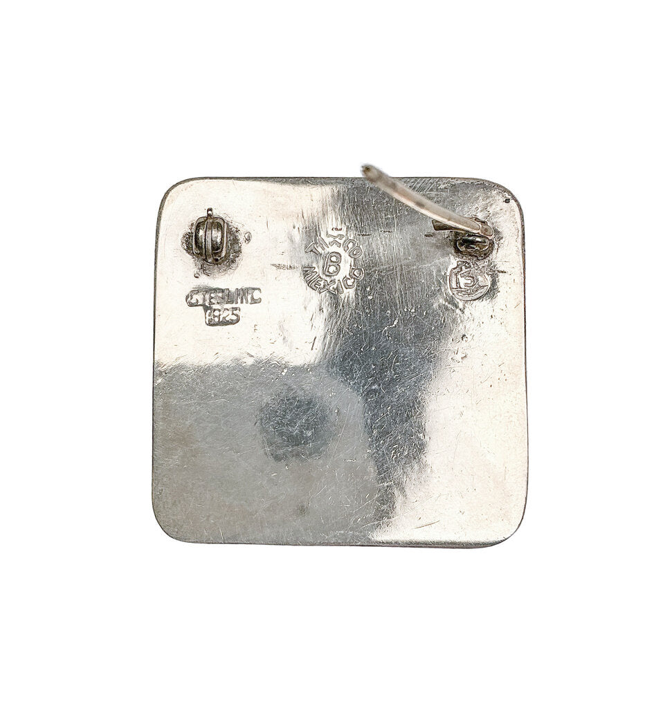 Bernice Goodspeed Taxco Mexico Modernist Sterling/Enamel Brooch