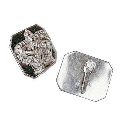 Vntg Sterling Coronation Crown Screw Back Earrings