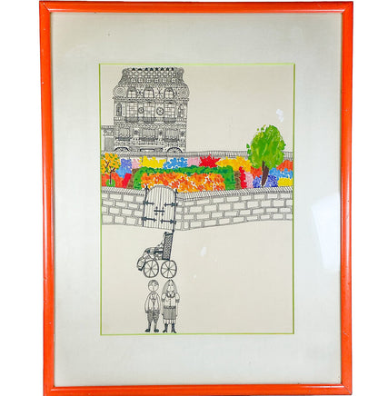 Susie Van Pool. "The Secret Garden". Ink & Acrylic on Paper.