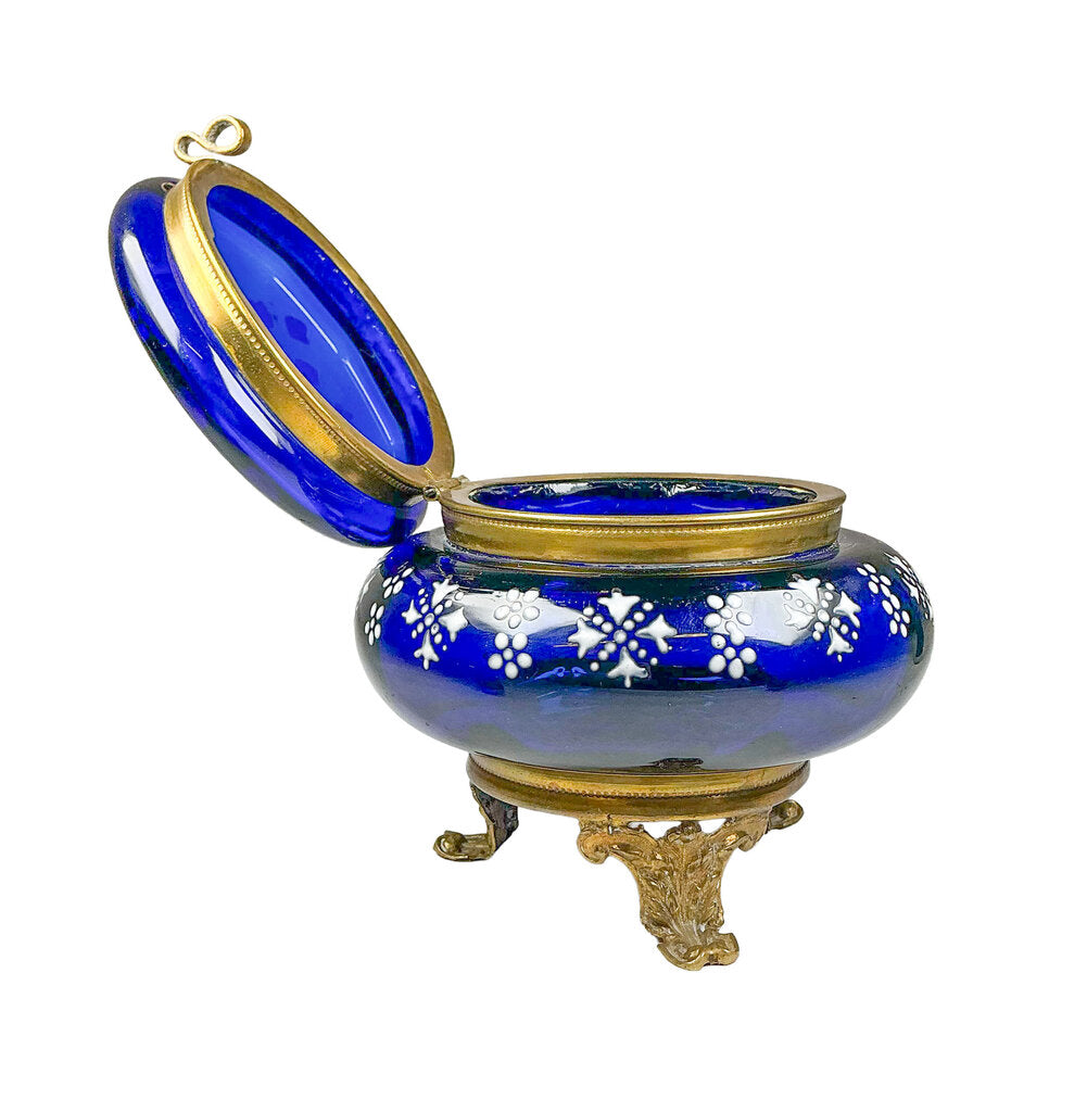 Antique Czech Glass Powder Jar