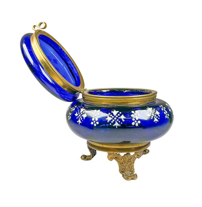 Antique Czech Glass Powder Jar