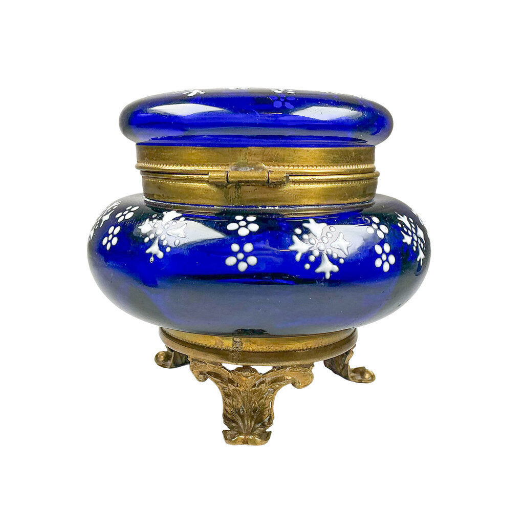 Antique Czech Glass Powder Jar