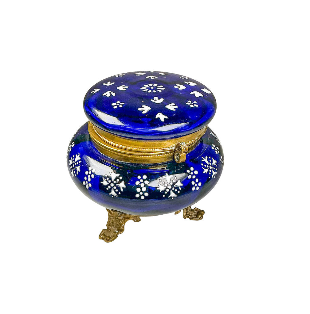Antique Czech Glass Powder Jar