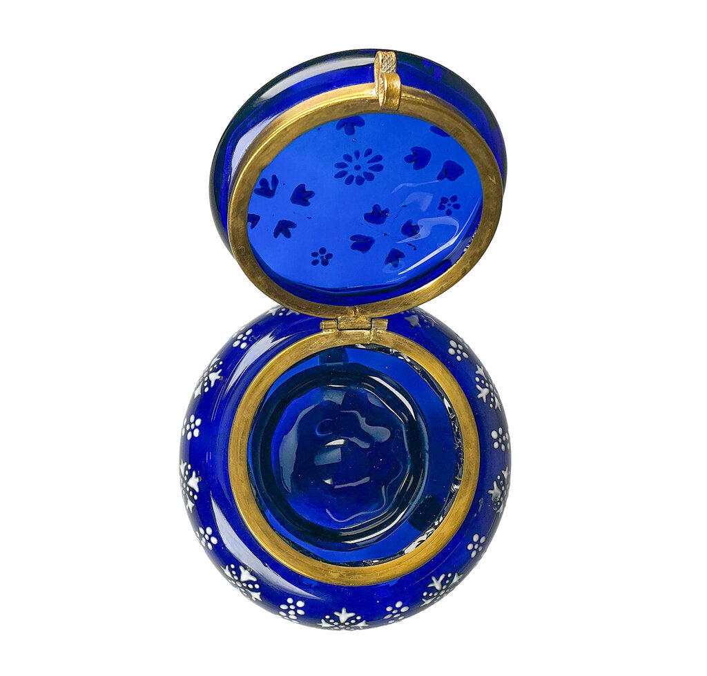 Antique Czech Glass Powder Jar