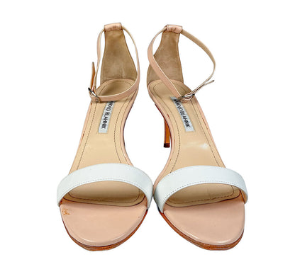 Manolo Blahnik "Chaos" Nude Heels
