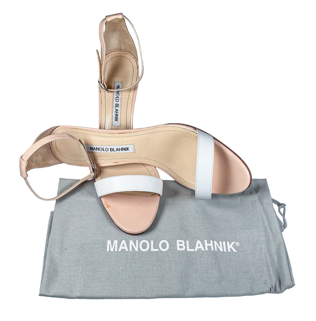 Manolo Blahnik "Chaos" Nude Heels
