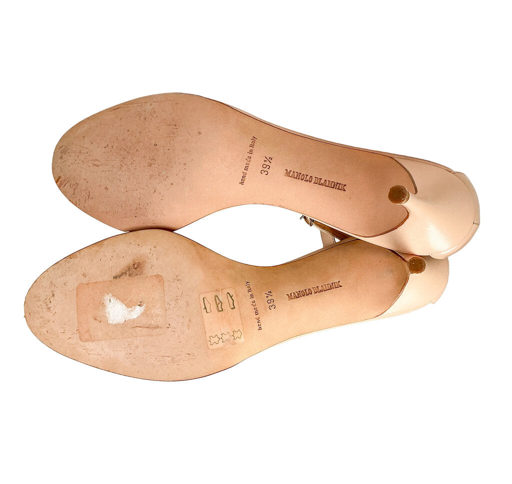 Manolo Blahnik "Chaos" Nude Heels