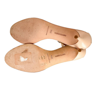 Manolo Blahnik "Chaos" Nude Heels