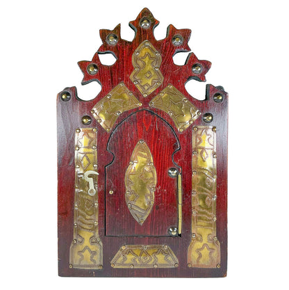 Morrocan Wood & Brass Wall Mirror