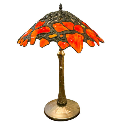 In the Style of Tiffany Stained Glass Art Nouveau Lamp