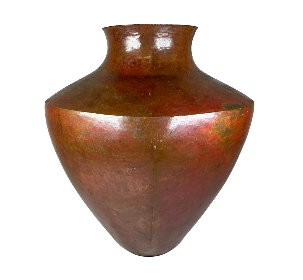 Hammered Triangular Copper Vase c.1970s