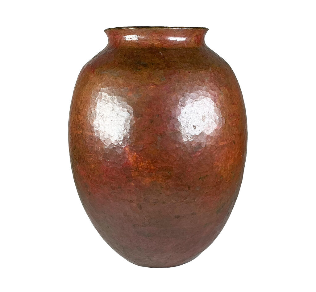 Hammered Oval Copper Vase c.1970s